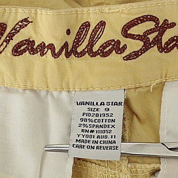 Vanilla Star Sz 9 x 10" Golden Yellow Cuffed Cotton Spandex Bermuda Shorts - Picture 10 of 10
